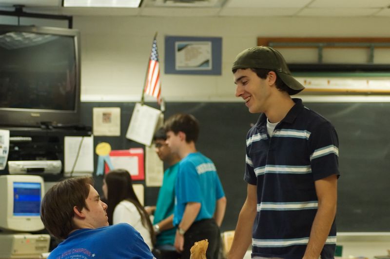 Hey dude, my hat's cooler than your hat...  Oh, sorry, that's your hair...