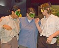 Didn't your mother ever tell you not to engage in masked frolic with a lolipop in your mouth?