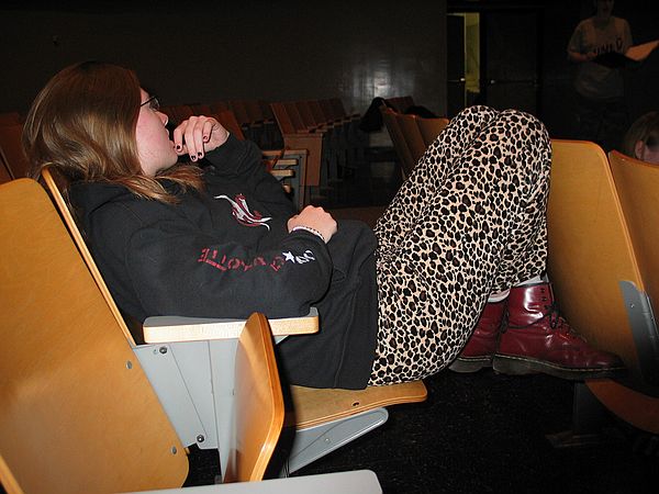 A vain attempt to survive the TJ auditorium seats